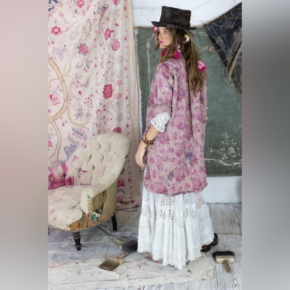 *SOLD*Magnolia Pearl Floral Magda Shirt TOP 1412-RSEWK-OS - Picture 5 of 12